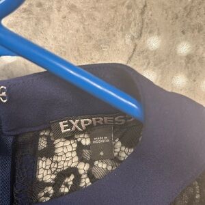 Express Midnight Blue Lace Dress